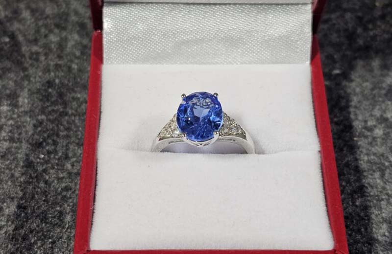 Blue silver ring
