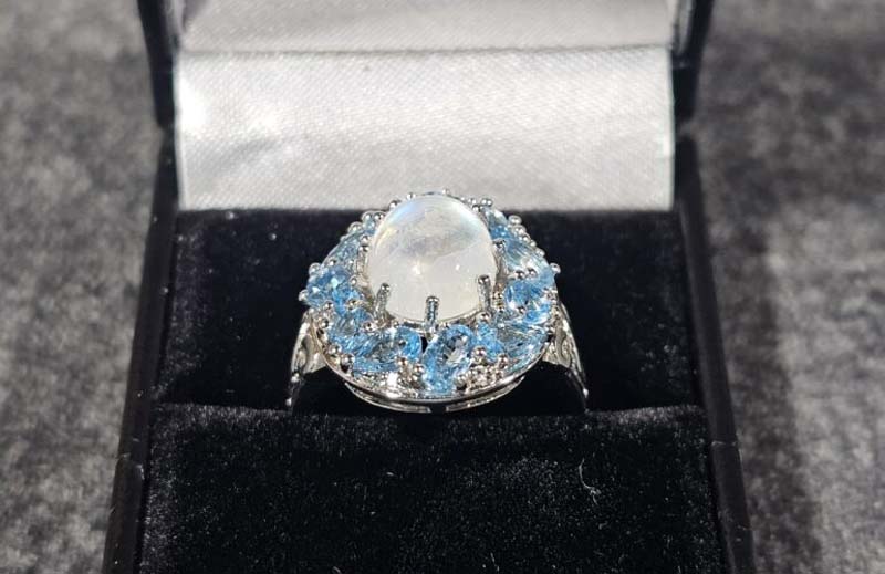 blue silver ring