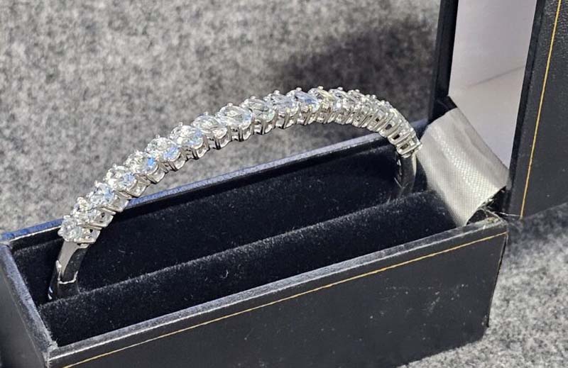 Diamond silver bracelet