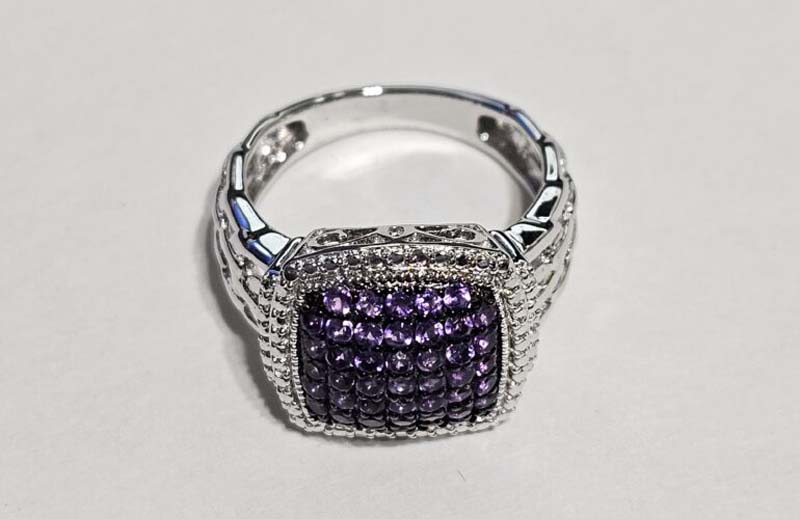 Purple silver ring