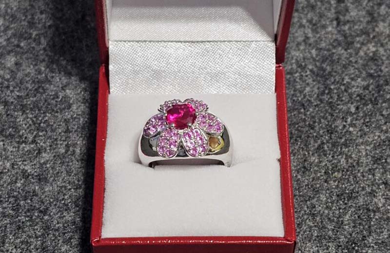 Pink flower ring