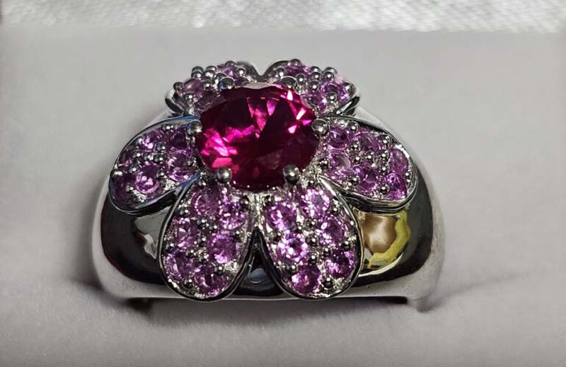 Pink flower ring