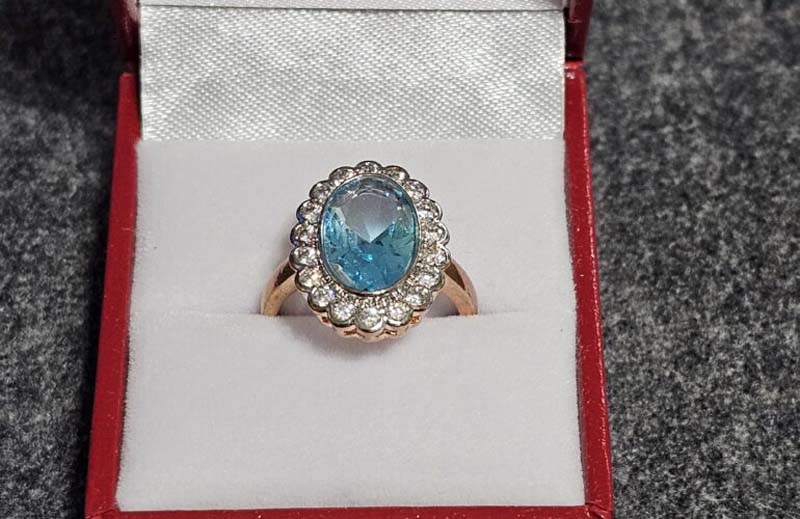 Blue silver ring