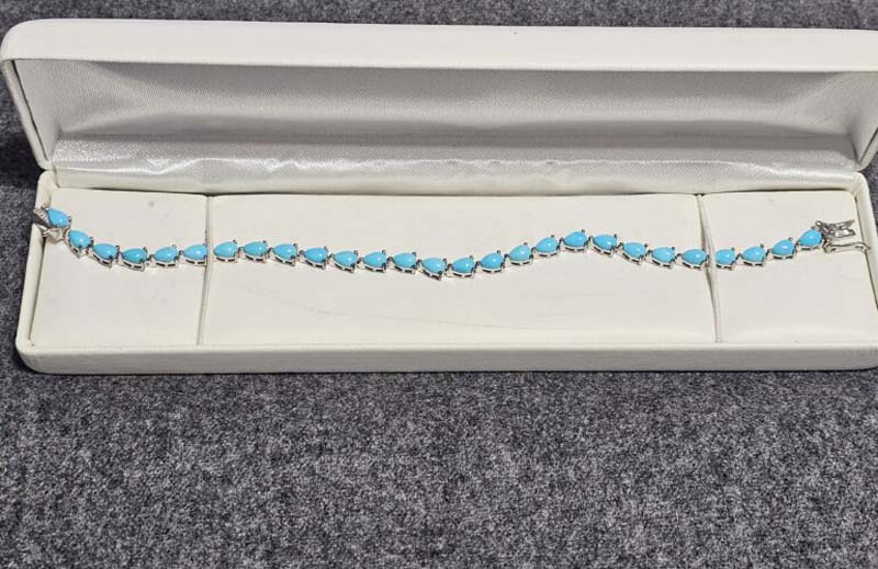 Blue silver bracelet