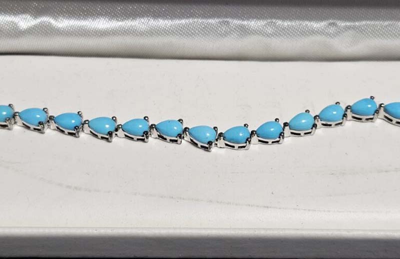 Blue silver bracelet
