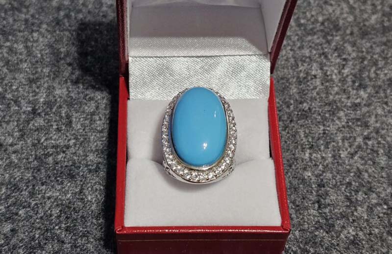 Blue silver ring