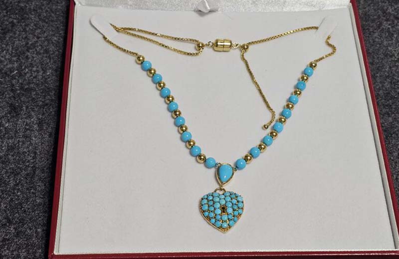 Blue gold plated neckless