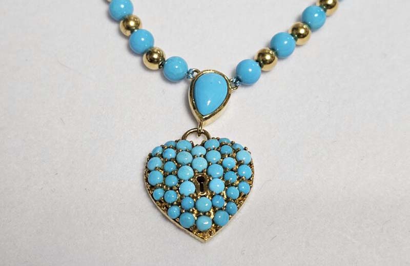 Blue gold plated neckless