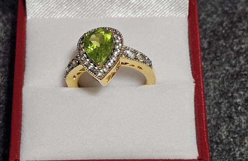 Green gold plated ring