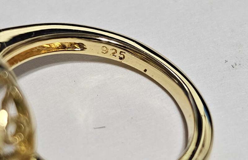 925 gold plated ring