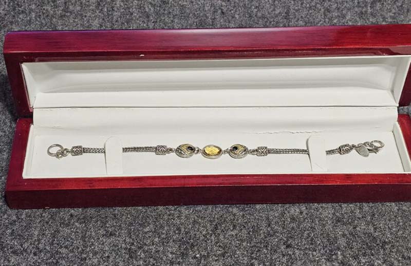 Yellow silver bracelet