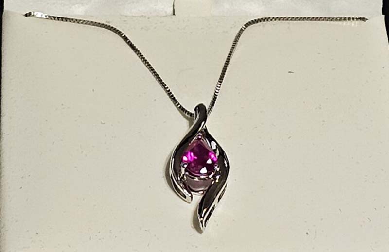 Pink silver neckless