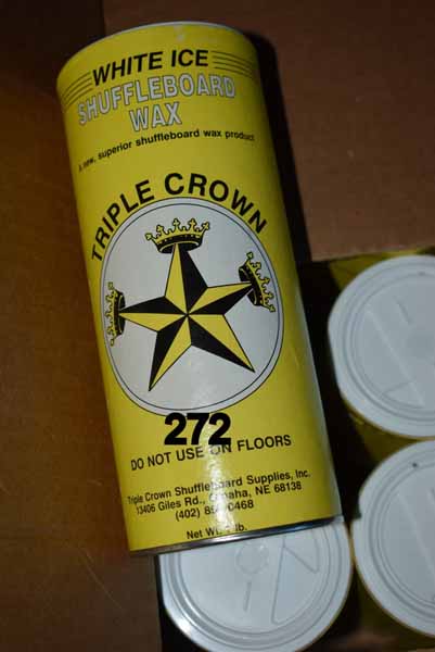White ice shuffleboard wax for auction