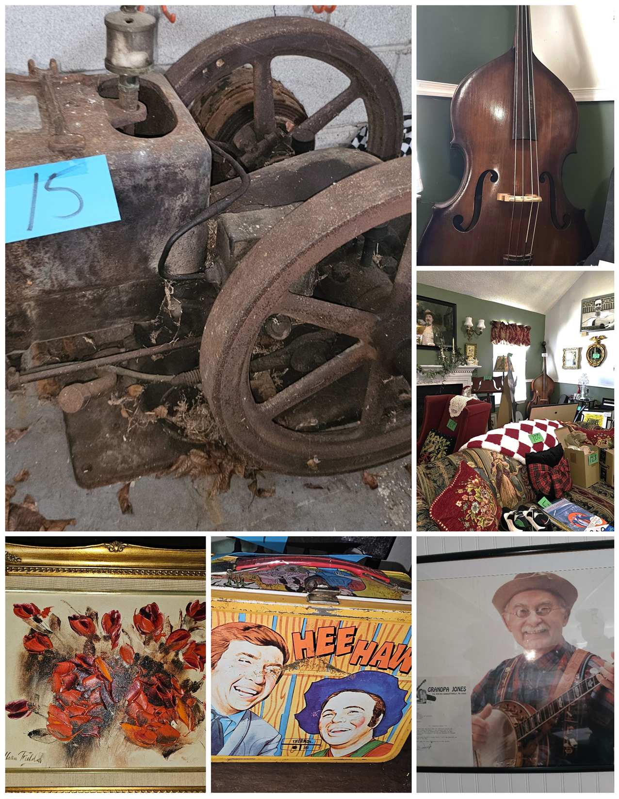 Featured image for “Online Auction / Gloria Boyd Estate and Mac Wiseman Trust / Bidding Open Now / Closing September 21st @ 1:30PM / Hit and Miss engine, Mac Wiseman collectibles, country music posters and memorabilia, pocketknives, kitchen items, framed pictures and prints, tools, coins, instruments, watches, costume jewelry, home decor”
