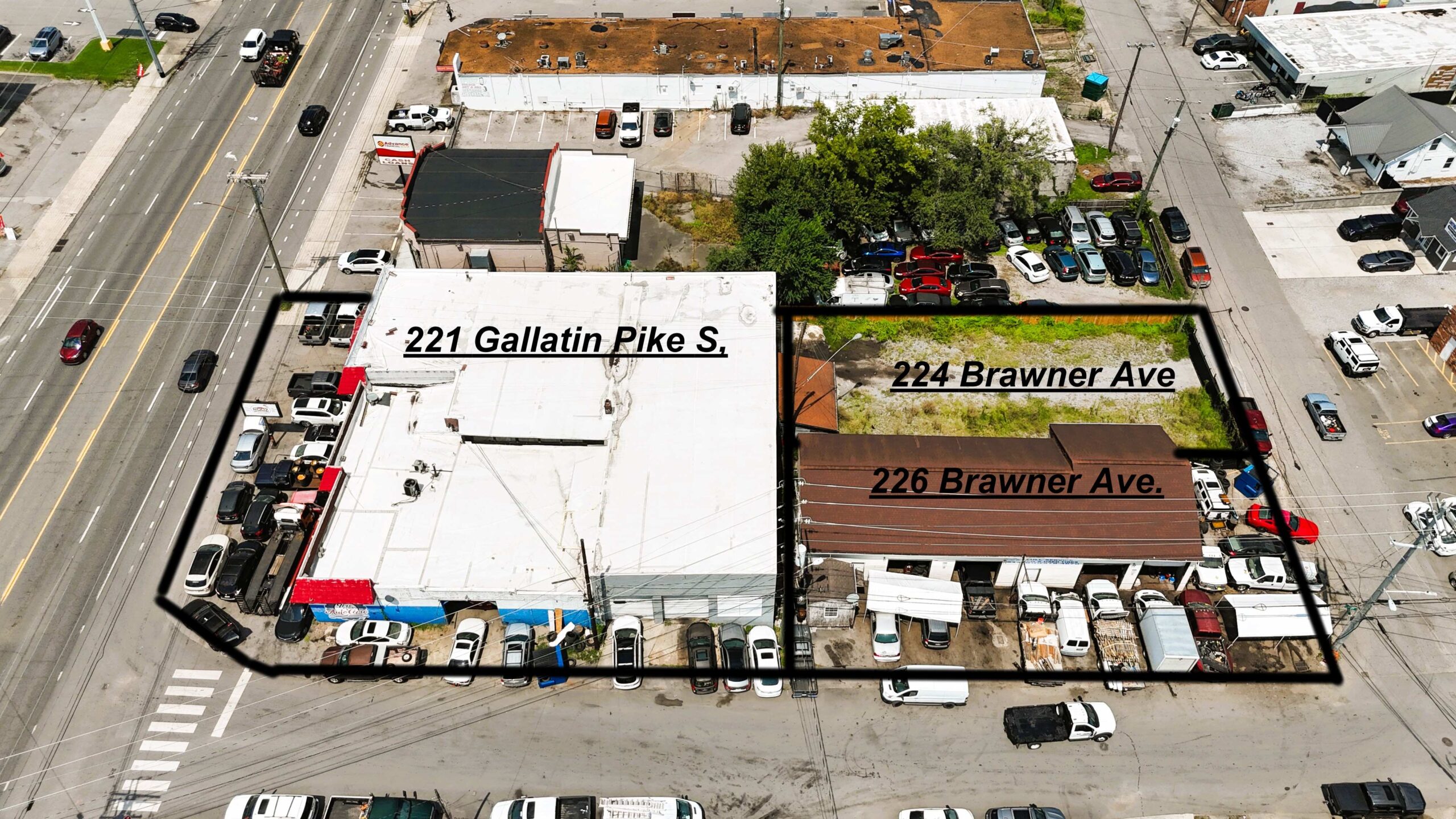 Featured image for “ONLINE REAL ESTATE AUCTION / 3 ADJOINING COMMERCIAL PROPERTIES -SELLING TOGETHER / 221 GALLATIN PIKE SOUTH, 224 BRAWNER AVENUE, & 226 BRAWNER AVENUE, MADISON TN 37115 / ZONED CS / BIDDING OPEN NOW / CLOSES ON SEPTEMBER 29TH @ 1:30 PM”